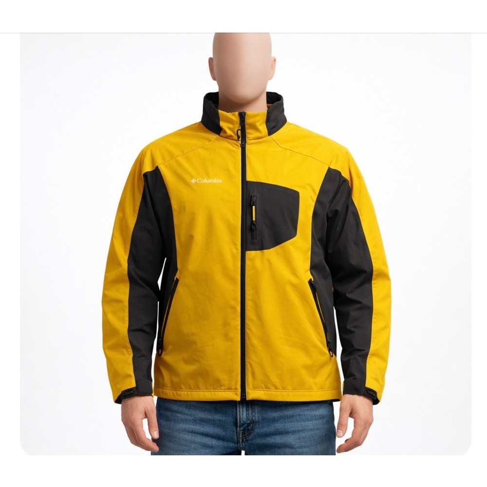 Columbia Titanium Softshell Jacket Mens 3X Yellow Charcoal Grey Full Zip XS6911